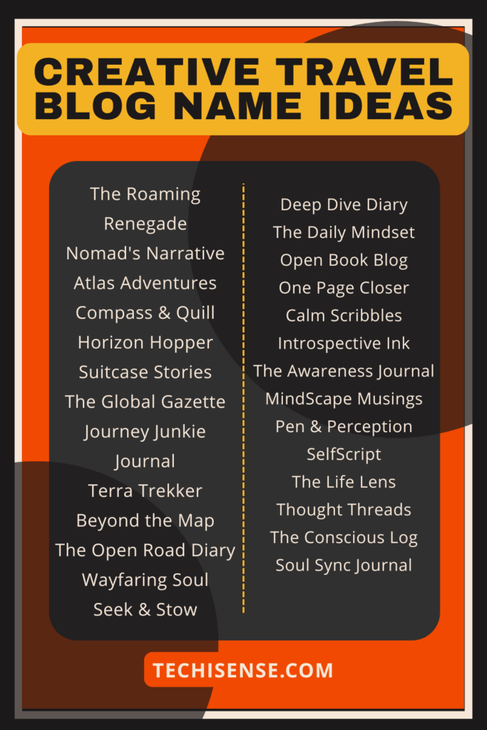 Creative Travel Blog Name Ideas