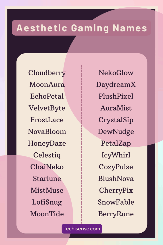 Aesthetic Gaming Names Ideas (2025)