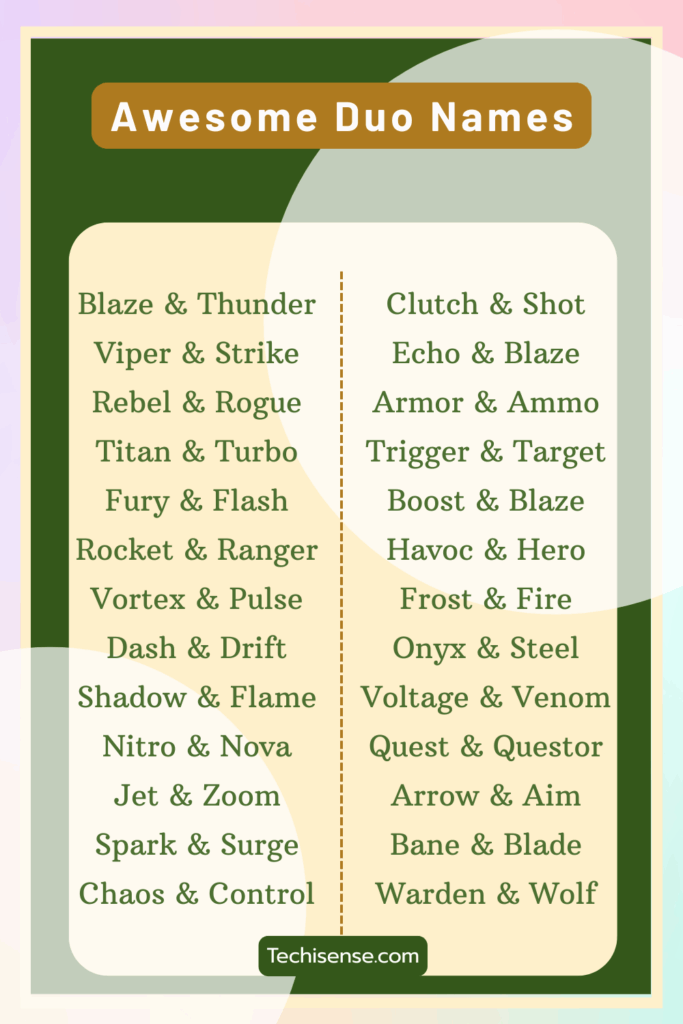 Awesome Duo Names