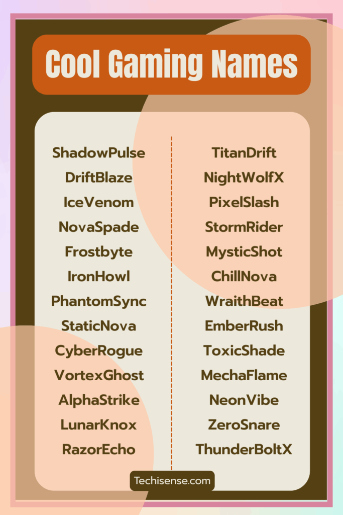 Cool Gaming Names Ideas (2025)