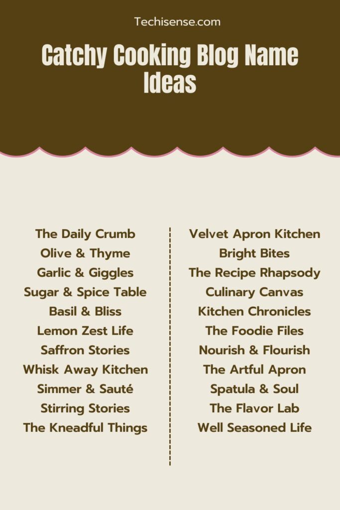 Catchy Cooking Blog Name Ideas
